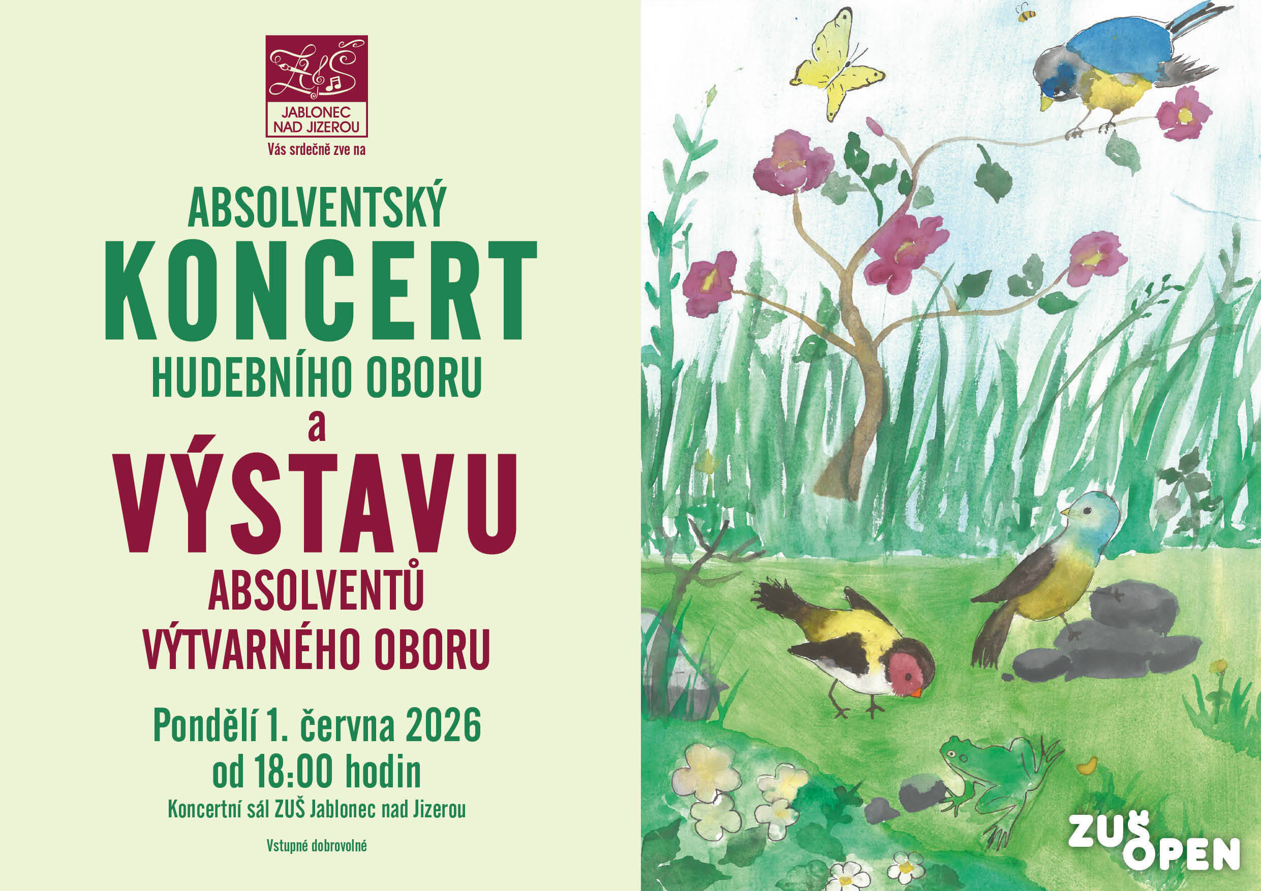 plakat koncert a vystava absolventu 26