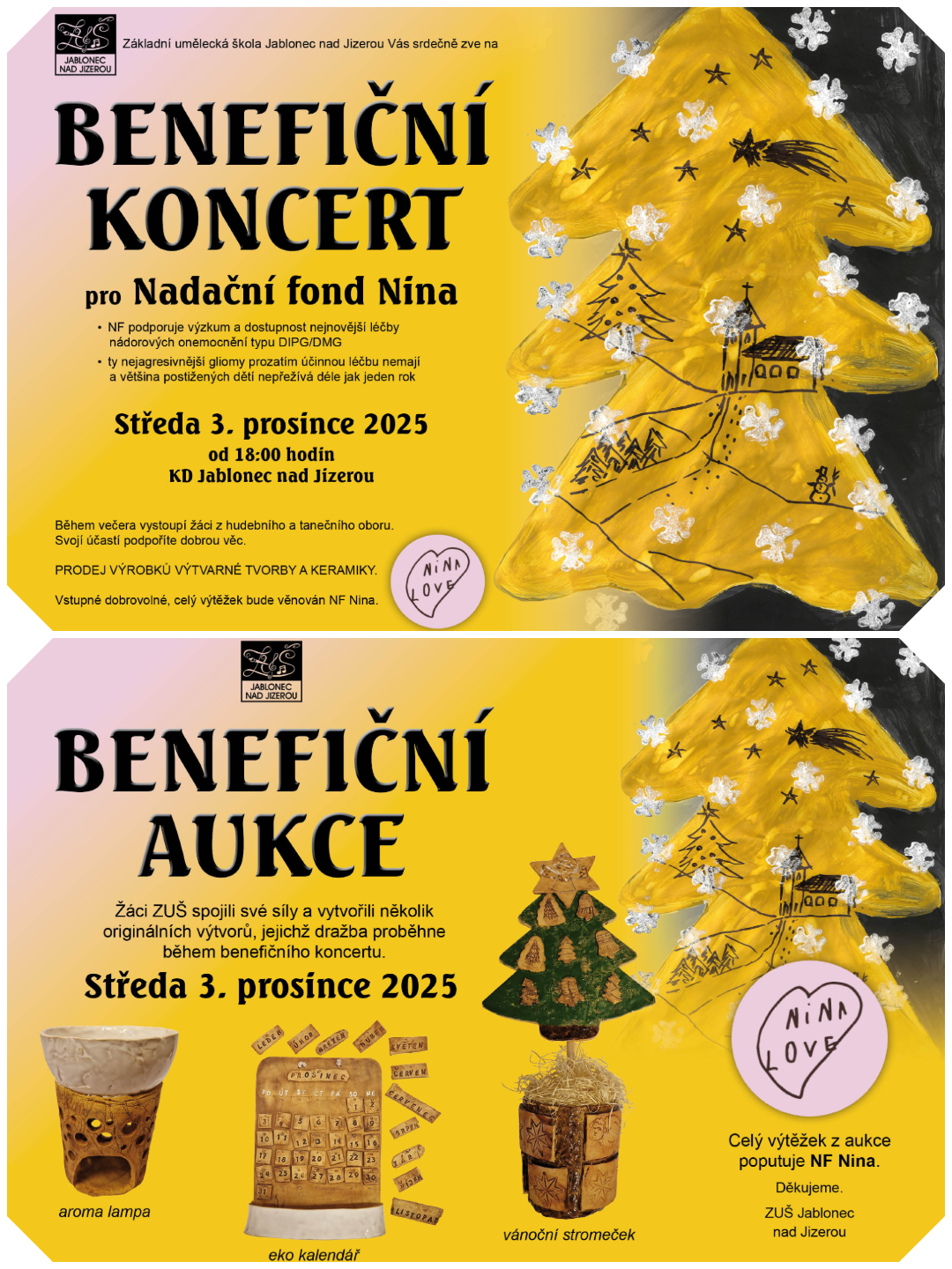 Benefiční koncert a aukce pro Nadační fond Nina