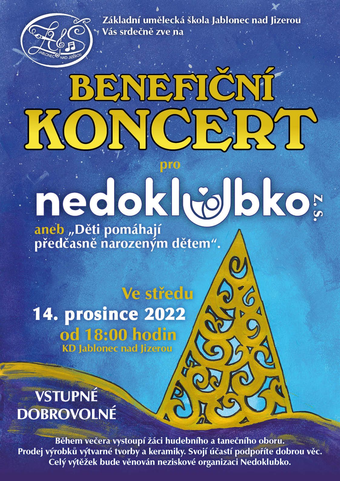 Benefiční koncert pro Nedoklubko 14.12.2022