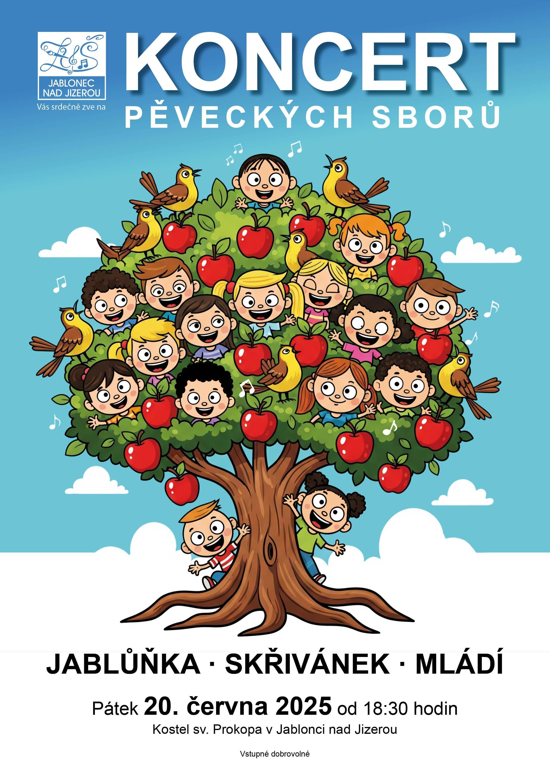 Závěrečný koncert pěveckých sborů Jablůňka, Skřivánek a Mládí