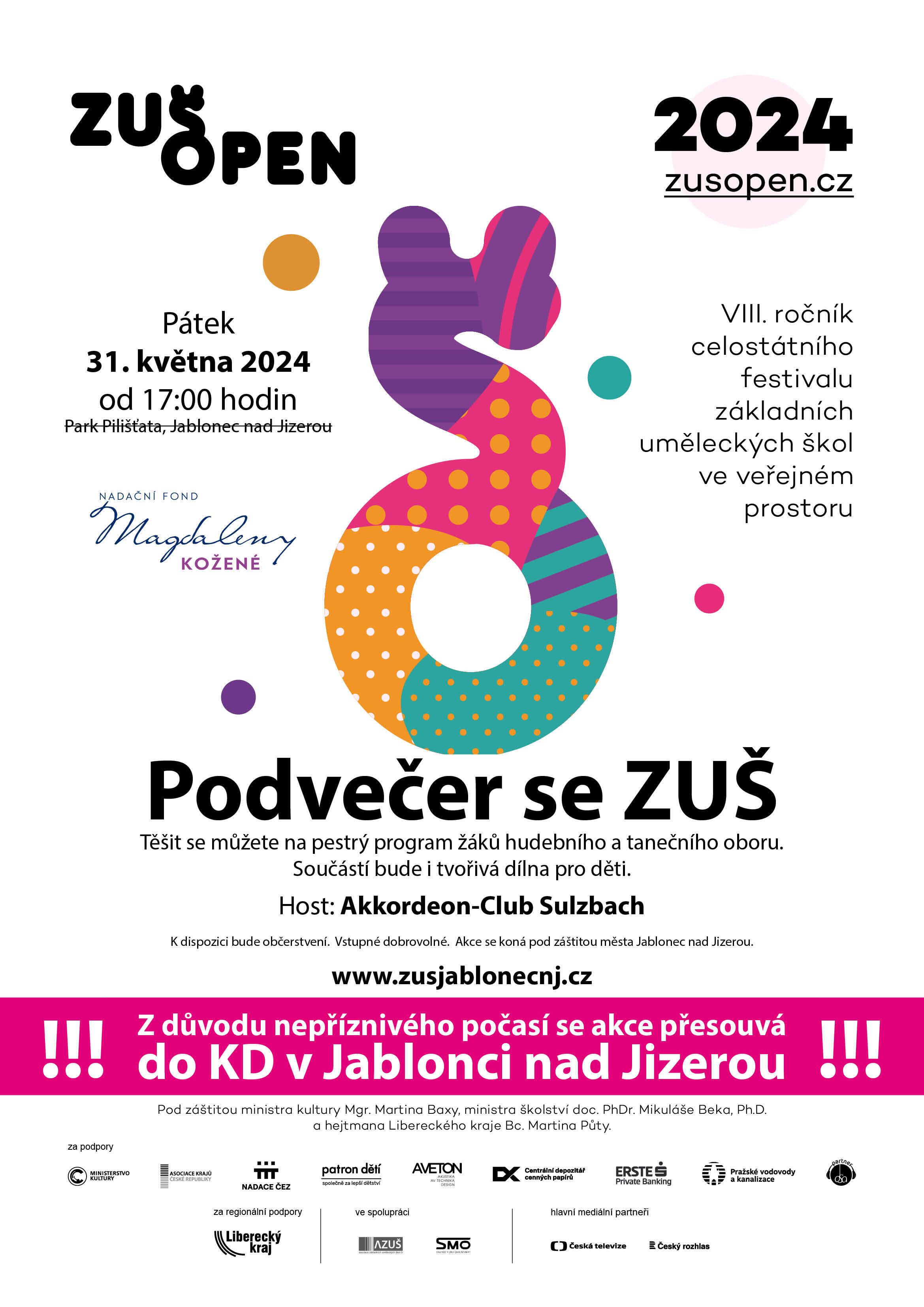 ZUŠ OPEN 2024 - pozor změna místa kvůli počasí